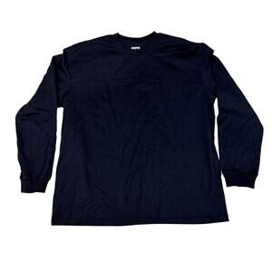 SKIMS Men's Heavyweight Cotton Long Sleeve T-Shirt Obsidian Black Size L NWT